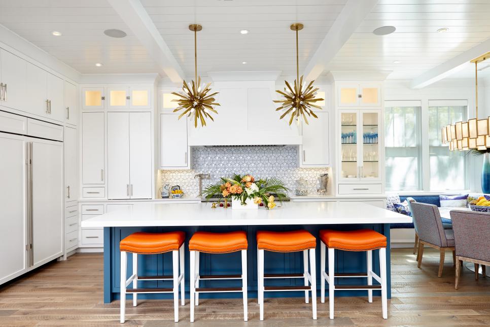 tangerine dining and kitchen wall color