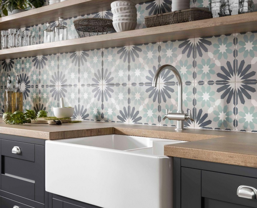 Ceramic tile backsplash