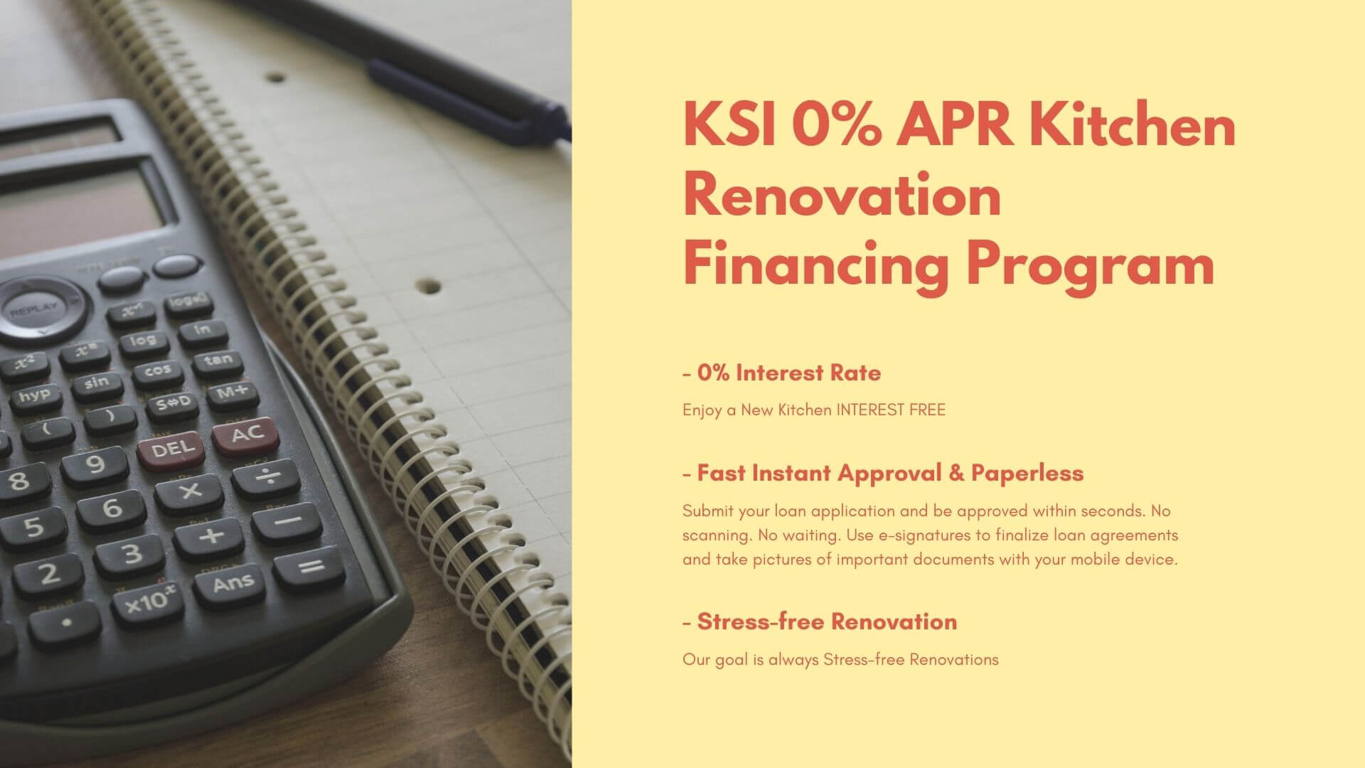 Interest Free Financing Kitchen Renovation Montreal Instant Approval KSI